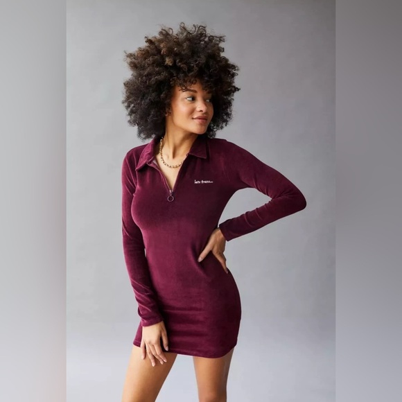 Urban Outfitters-ietsfrans/ Sweatshirt mini dress/ Quarter zip/ Size US M - Picture 1 of 12